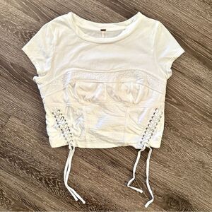 Free People crop corset style t shirt
